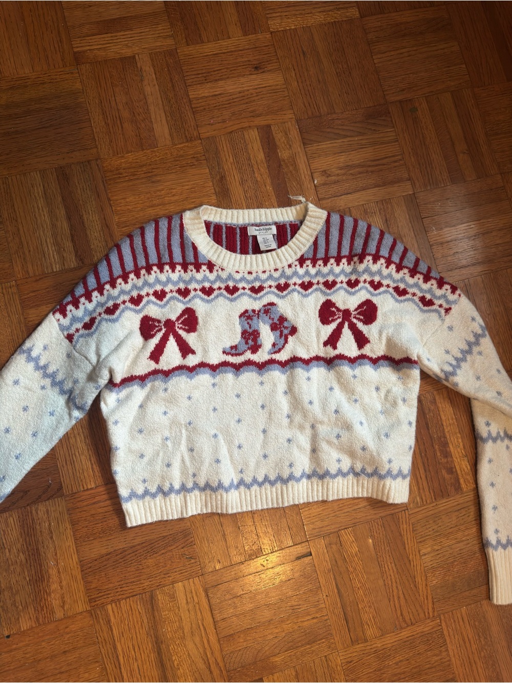 Haute Hippie - Festive Western Cream & Red Knit Sweater